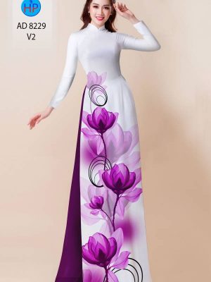 Vải Áo Dài Hoa In 3D AD 8229 30